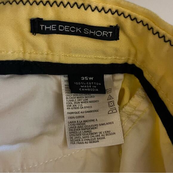 Nautica Classic Fit The Deck Shorts 35 Yellow Chino Shorts Boating Preppy Style - Picture 5 of 6
